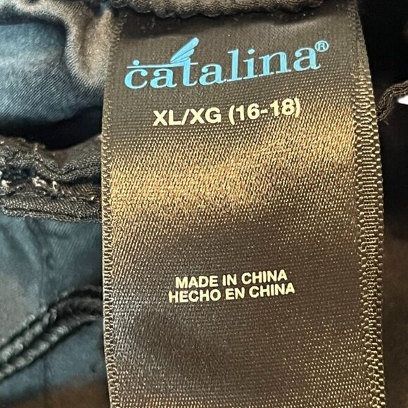 Catalina Womens XL Black Swim Shorts With Adjustable Drawstring & Back Pocket - Picture 2 of 6